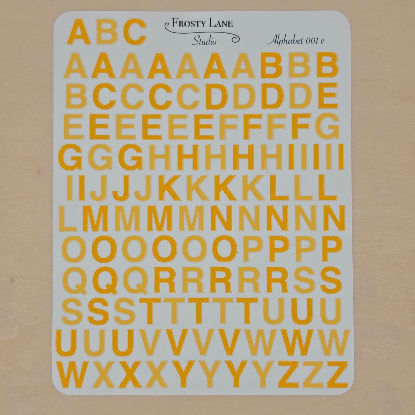 Alphabet 001.c. Yellow