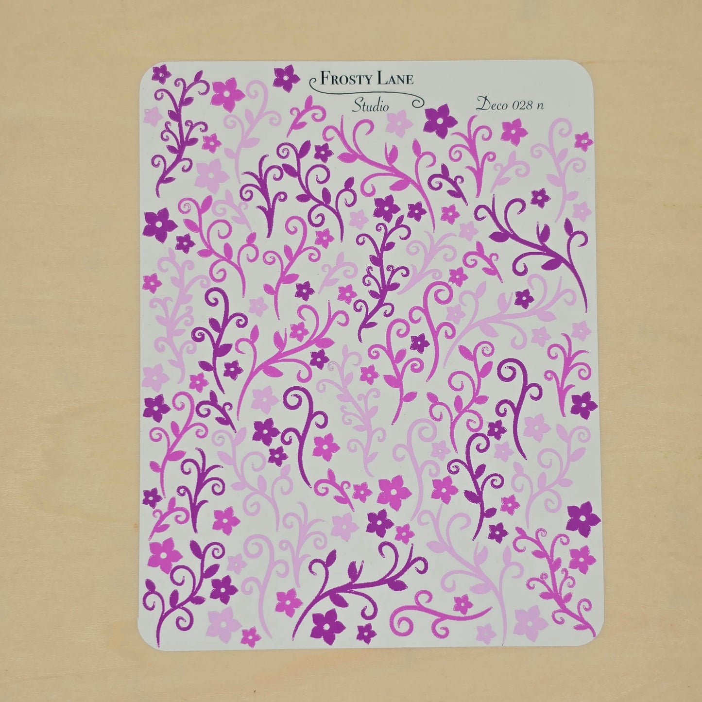 Deco028.n. Fuchsia Vines Sticker Sheet