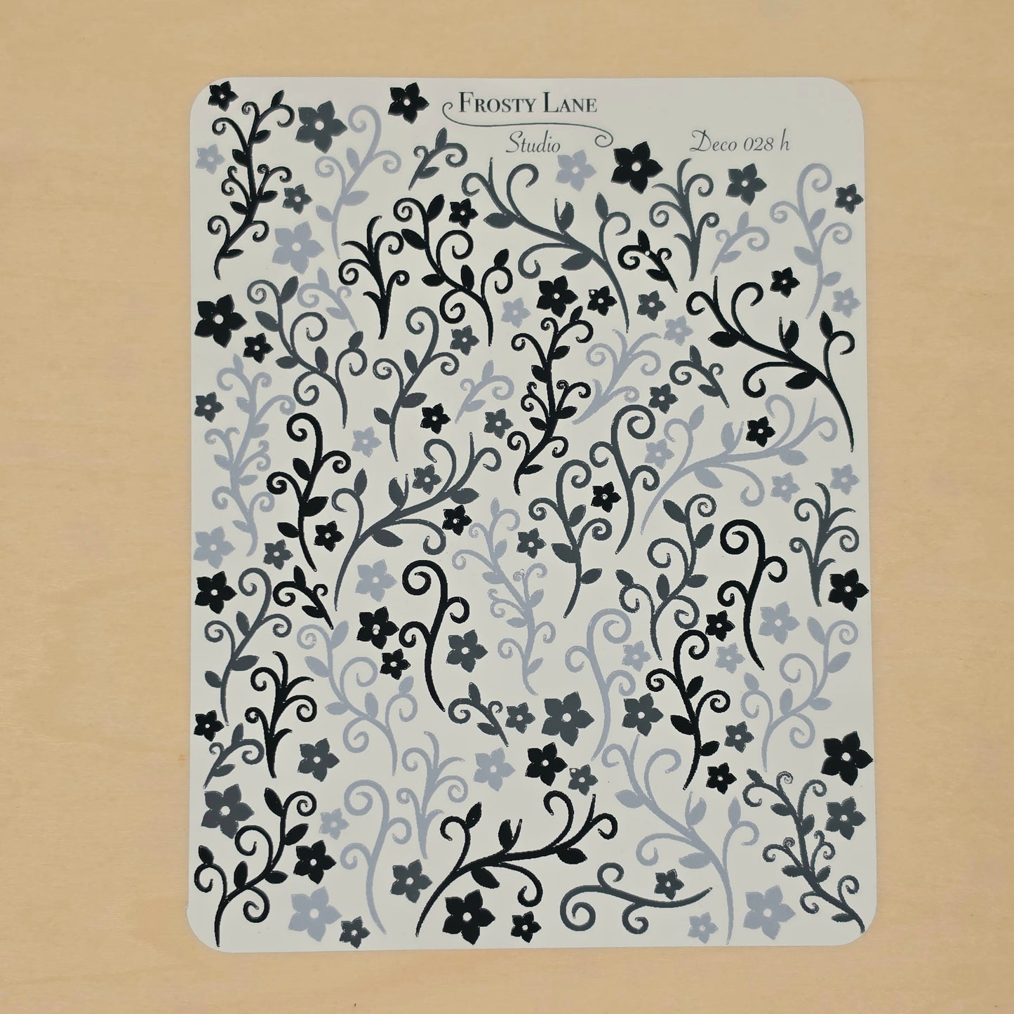 Deco028.h. Black Vines Sticker Sheet