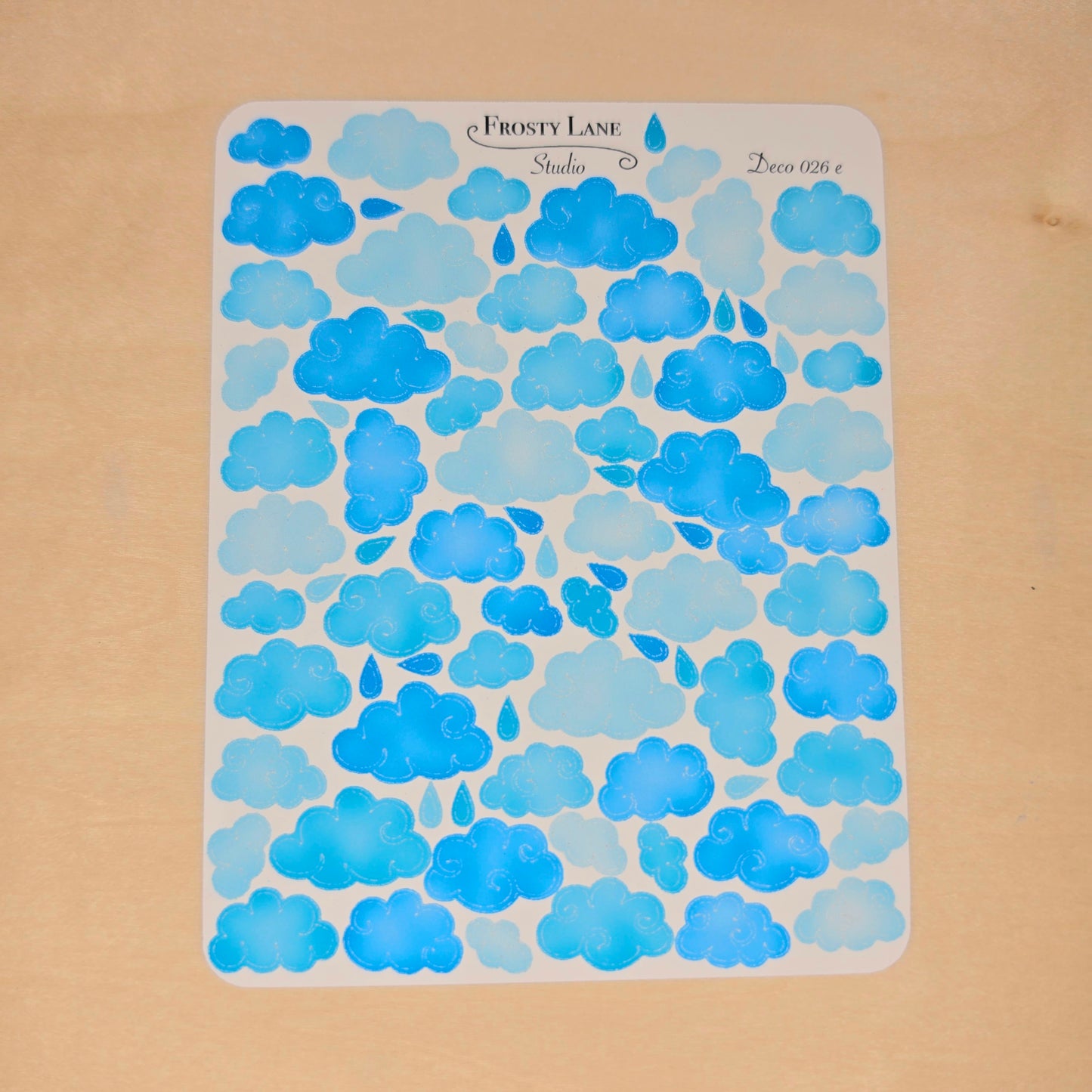 Deco026.e. Blue Cloud Sticker Sheet