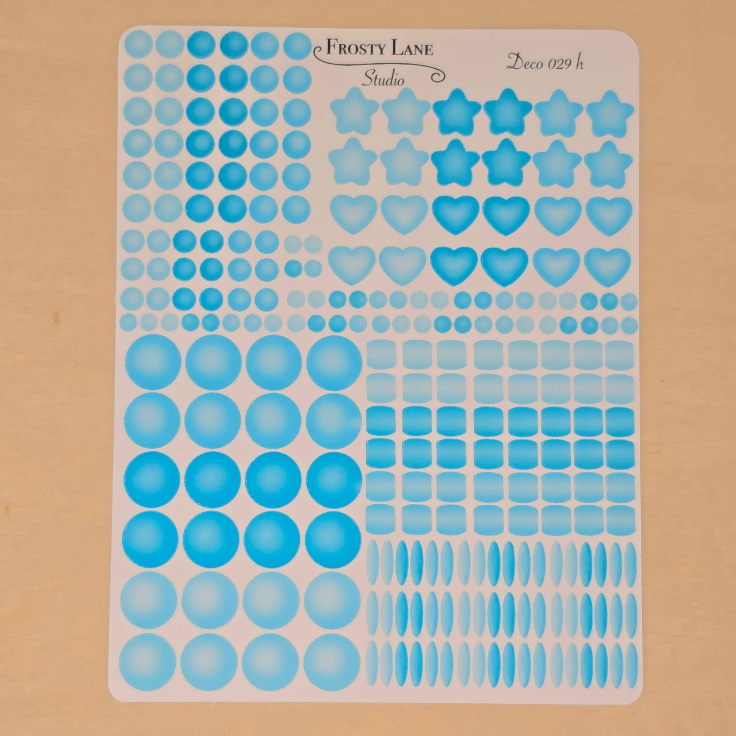 Deco029.h. Blue Beads Sticker Sheet