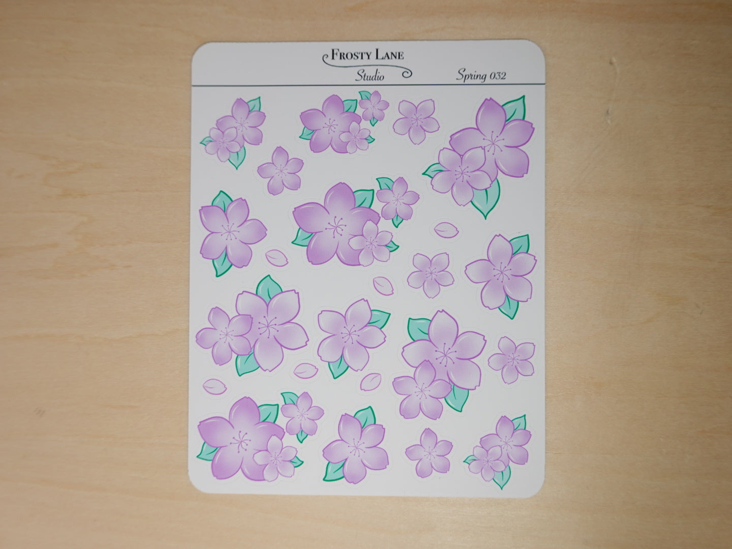 Spring032. Purple Cherry Blossom Sticker Sheet