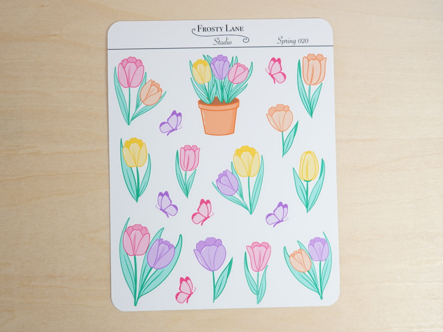 Spring020. Pastel Tulip Sticker Sheet