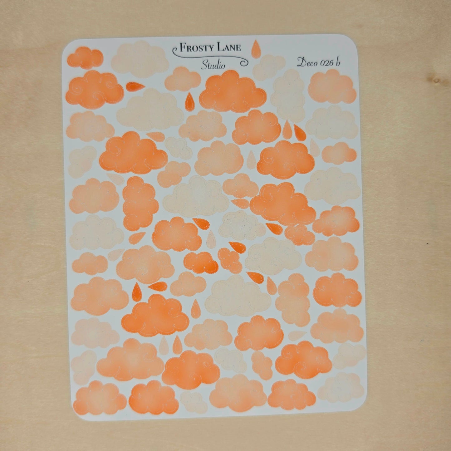Deco026.b. Orange Cloud Sticker Sheet