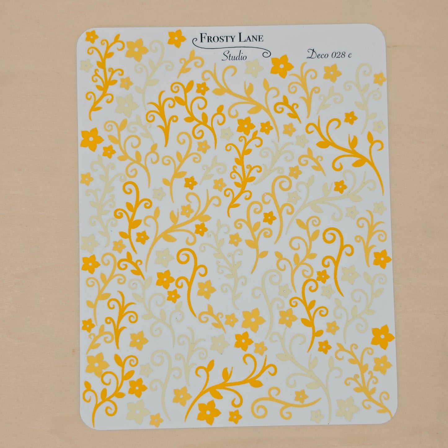 Deco028.c. Yellow Vines Sticker Sheet