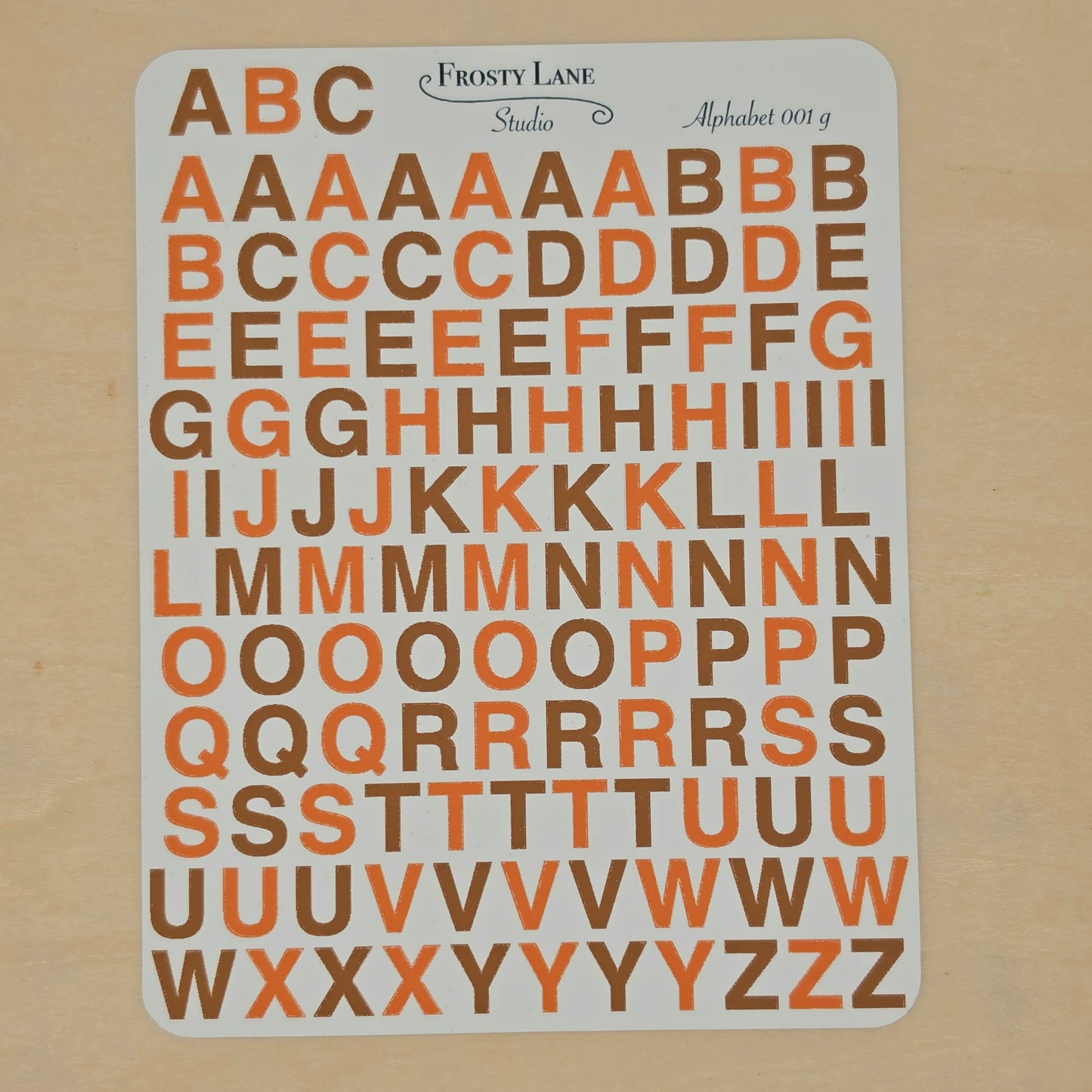 Alphabet 001.g. brown