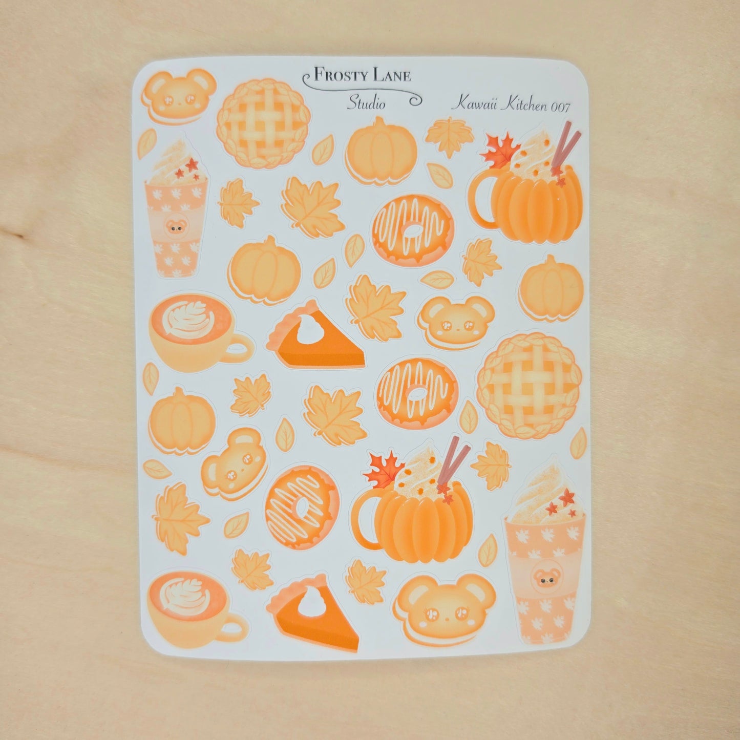 Kawaii Kitchen 007. Pumpkin Spice Desserts Sticker Sheet
