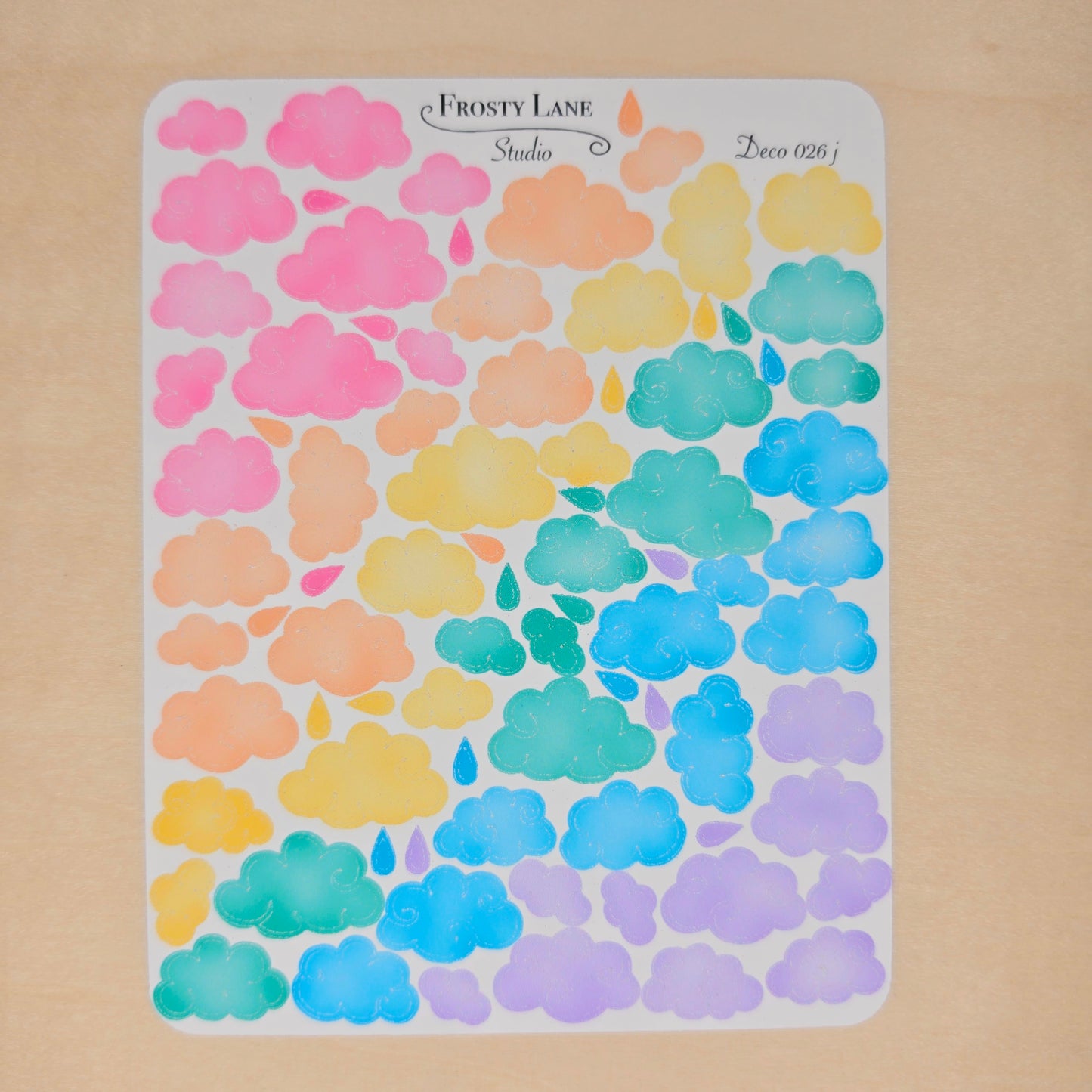 Deco026.j. Rainbow Cloud Sticker Sheet