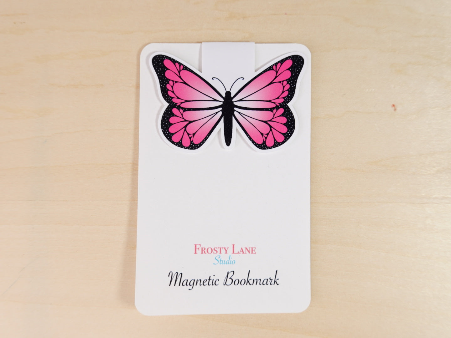 MBM004. Pink Butterfly Magnetic Bookmark