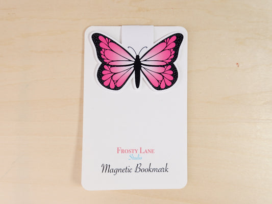 MBM004.  Pink Butterfly Magnetic Bookmark