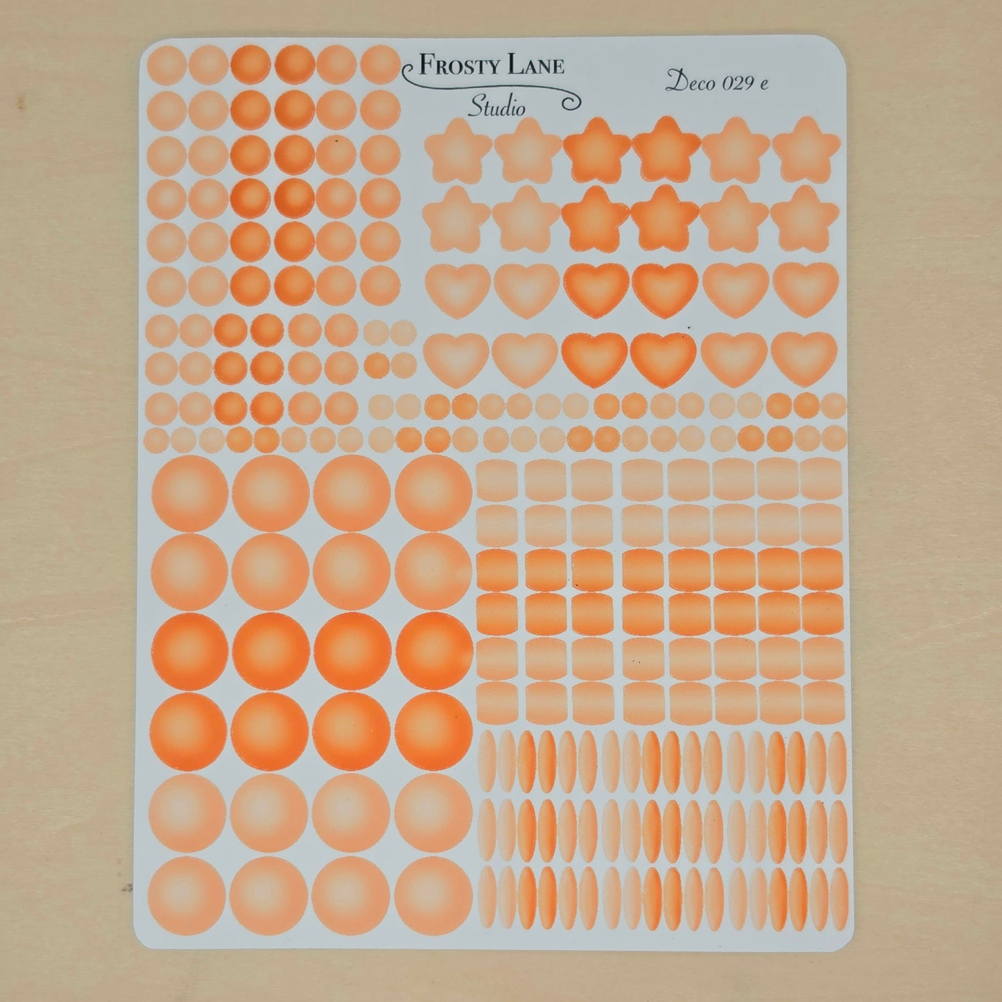 Deco029.e. Orange Beads Sticker Sheet