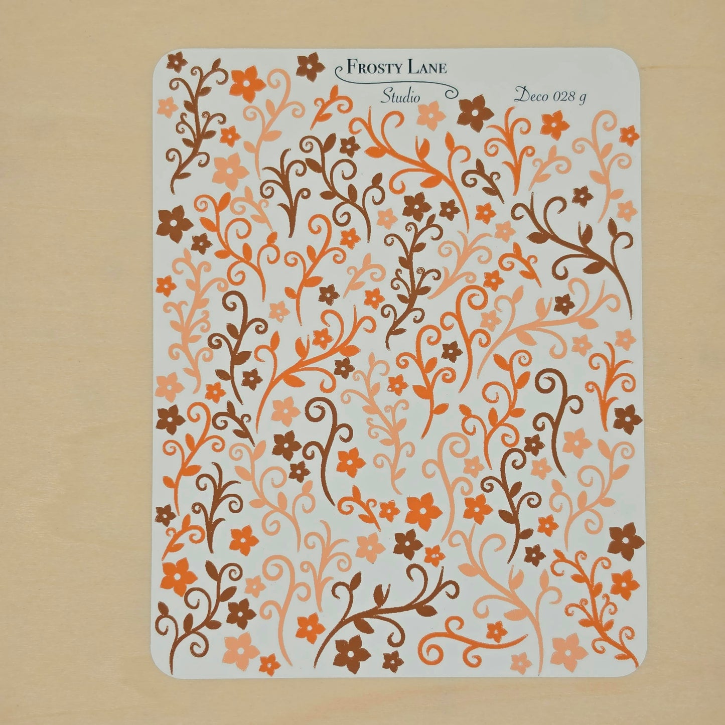 Deco028.g. Brown Vines Sticker Sheet