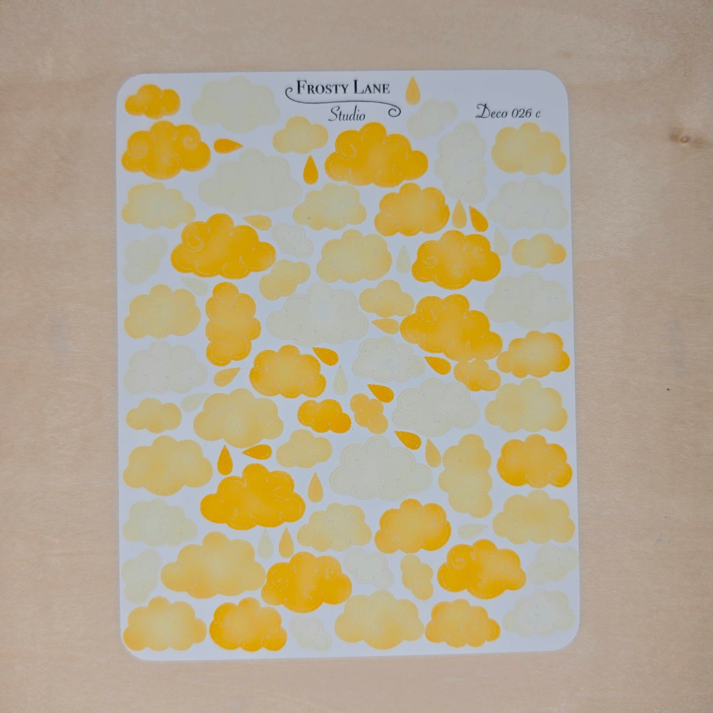 Deco026.c. Yellow Cloud Sticker Sheet