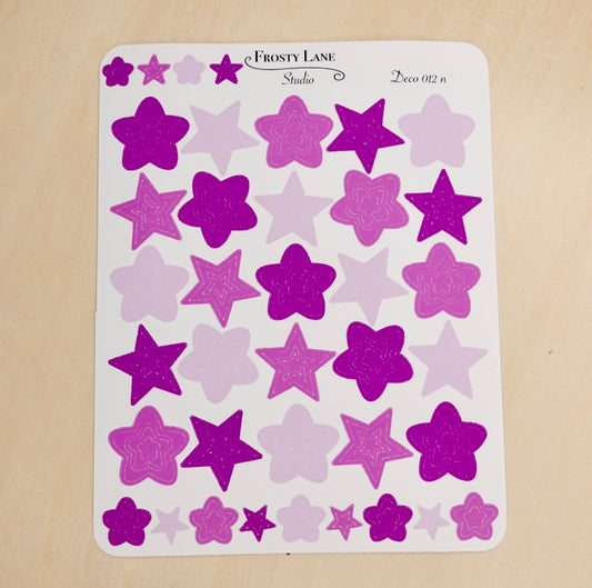 Deco012.n.Fuchsia Star Outline Sticker Sheet