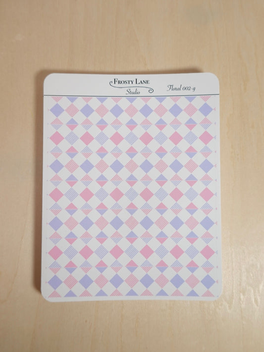 Floral 002 G Pink and Purple Washi Strip Sticker Sheets