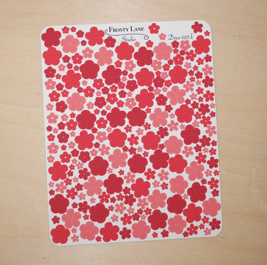 Deco023.k. Red Mini Flower Sticker Sheet