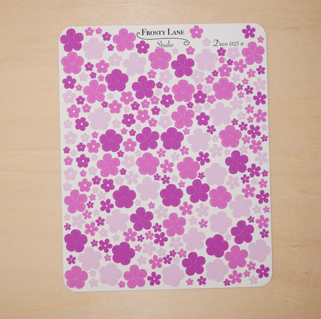 Deco023.n. Fuchsia Mini Flower Sticker Sheet