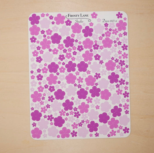 Deco023.n. Fuchsia Mini Flower Sticker Sheet