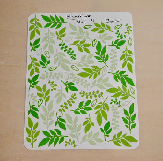 Deco014.l. Lime Foliage Sticker Sheet