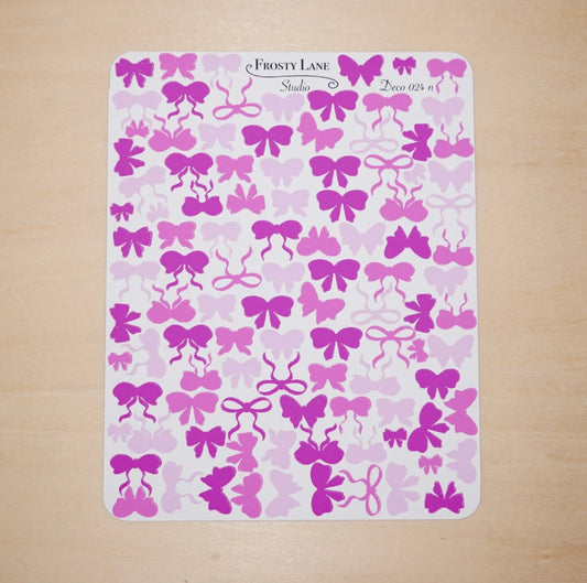 Deco024.n. Fuchsia Bow Sticker Sheet