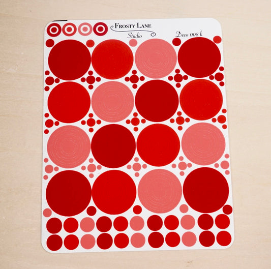 Deco008.k. Red Circle Outline Sticker Sheet