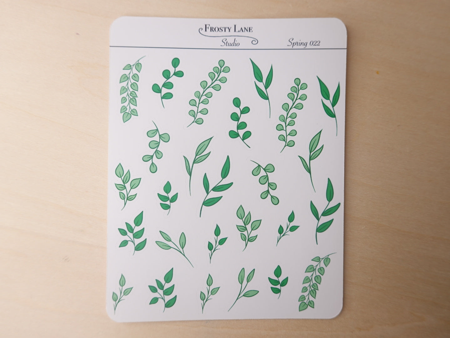 Spring022. Green Leaves Sticker Sheet