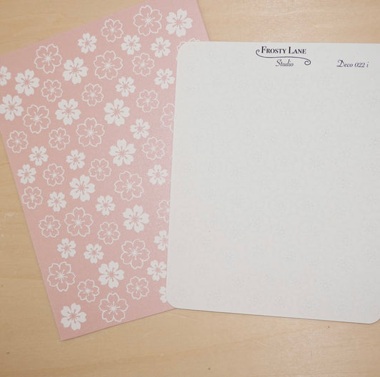Deco022.i. White Sakura Outline Sticker Sheet