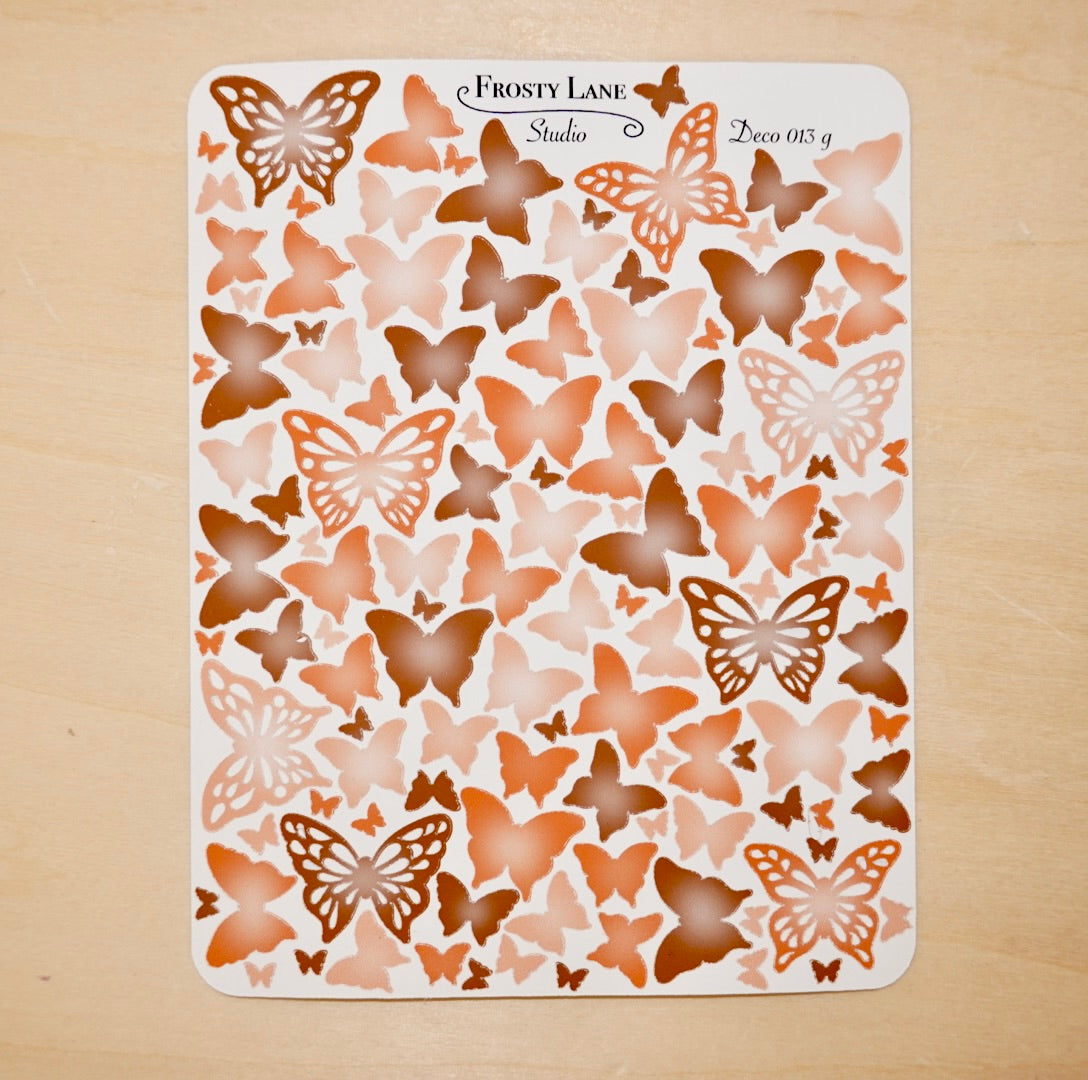 Deco013.g. Brown Butterfly Sticker Sheet