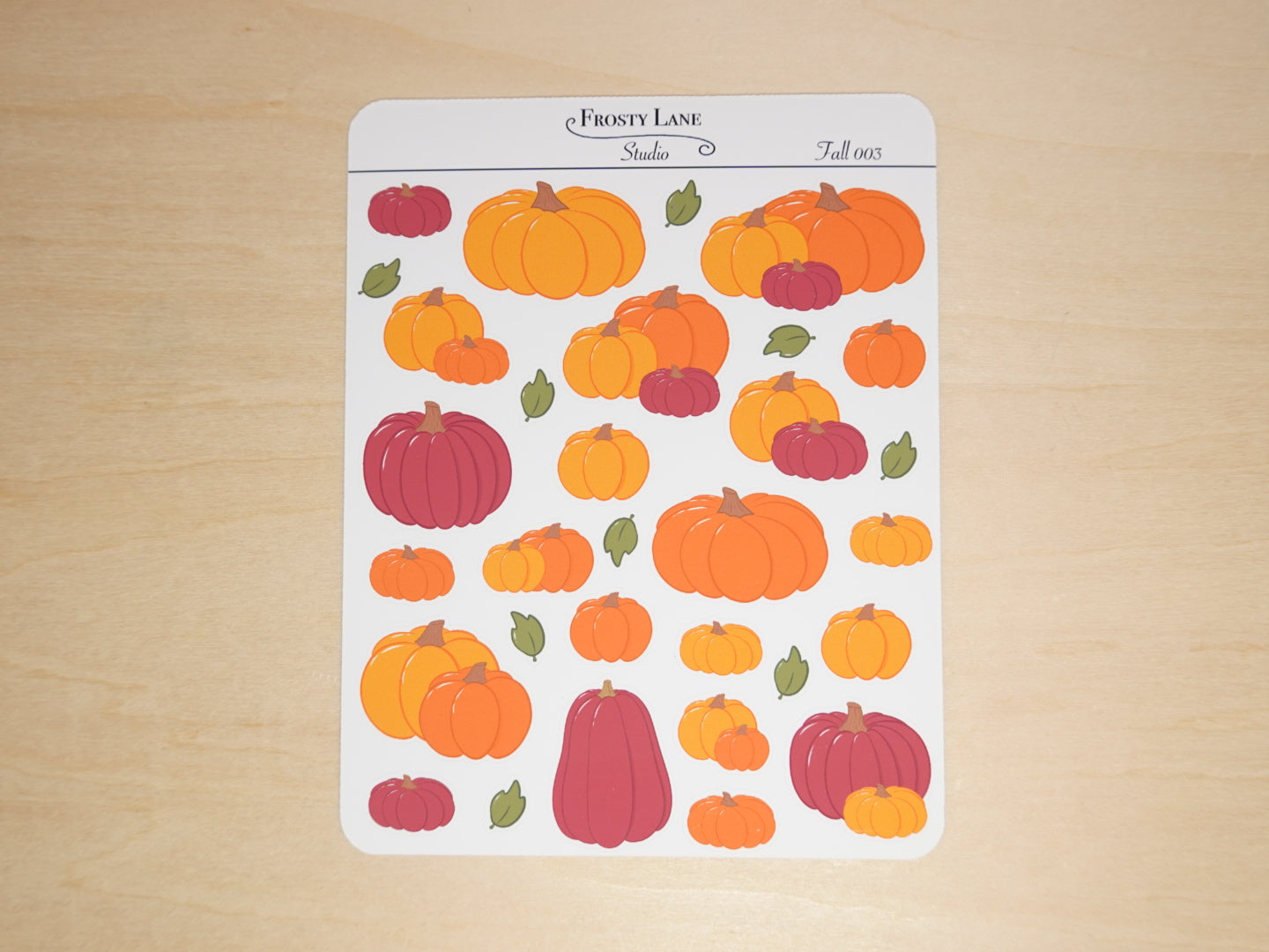 Fall003. Red Pumpkin Patch Sticker Sheet