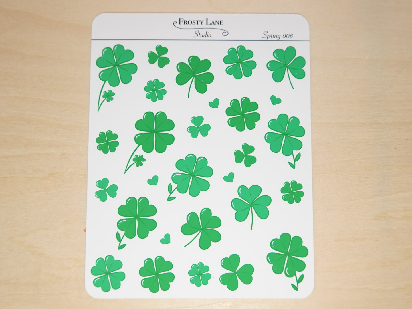 Spring006. Green Shamrock Sticker Sheet