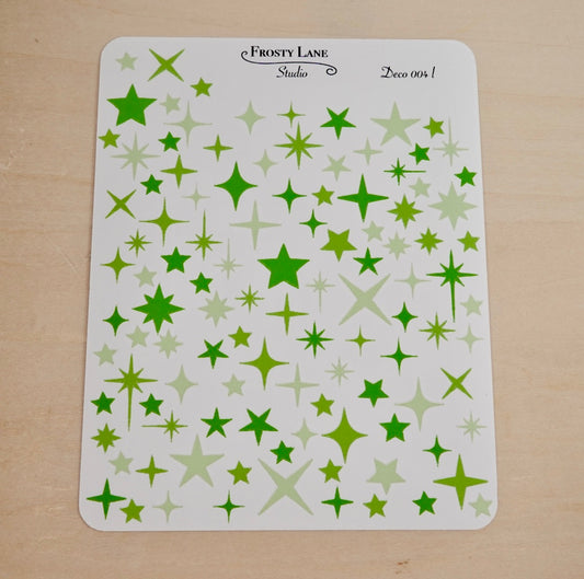 Deco004.l. Lime Sparkles Sticker Sheet