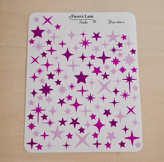 Deco004.n. Fushia Sparkles Sticker Sheet