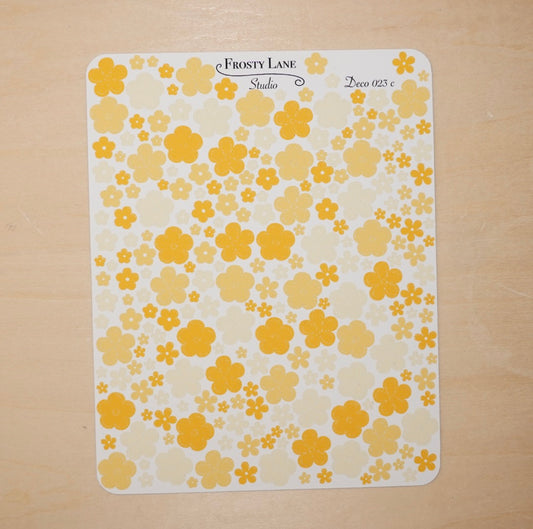 Deco023.c. Yellow Mini Flower Sticker Sheet