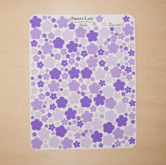 Deco023.f. Purple Mini Flower Sticker Sheet