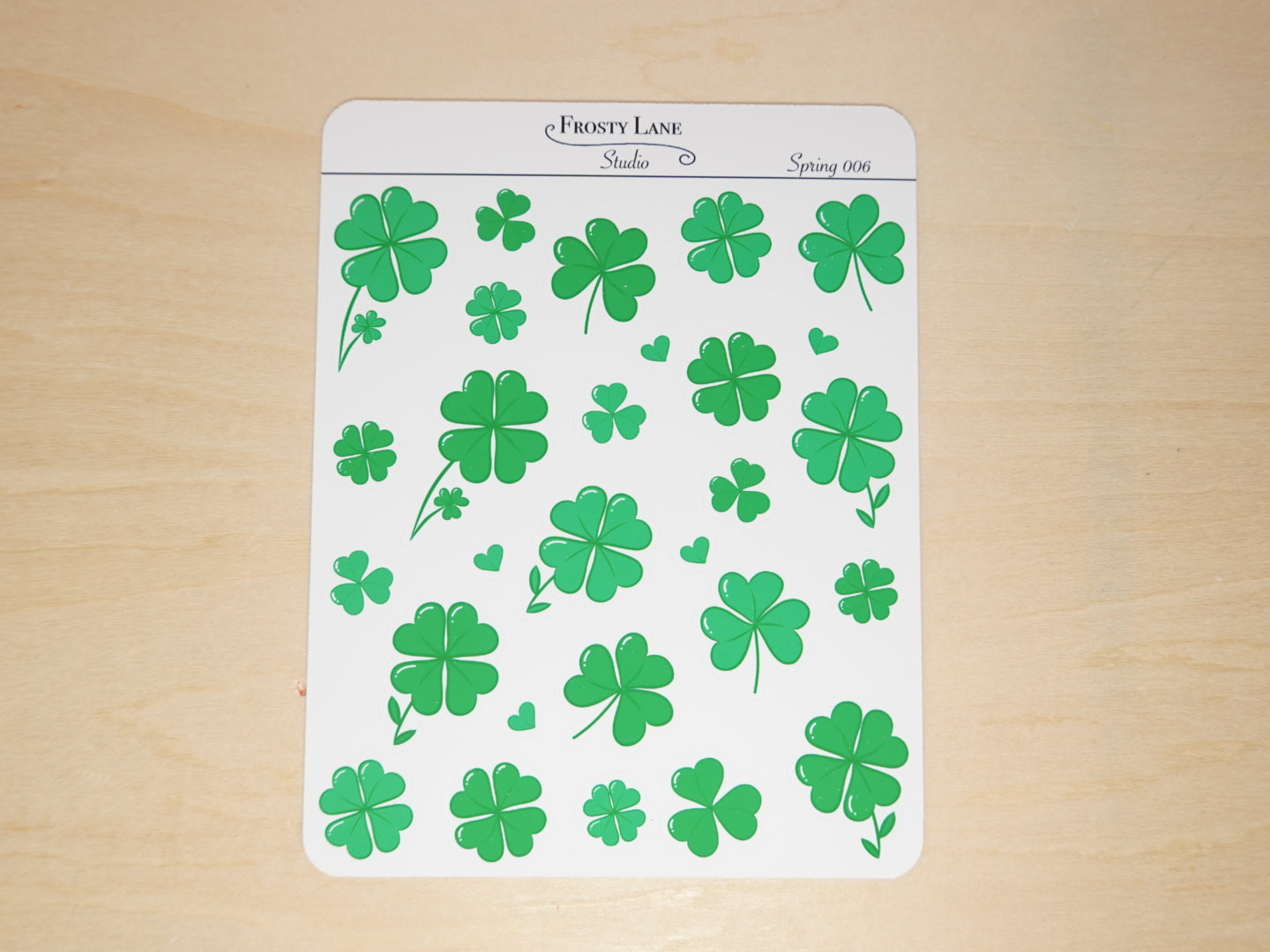 Spring006. Green Shamrock Sticker Sheet