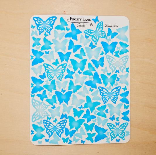 Deco013.e. Blue Butterfly Sticker Sheet