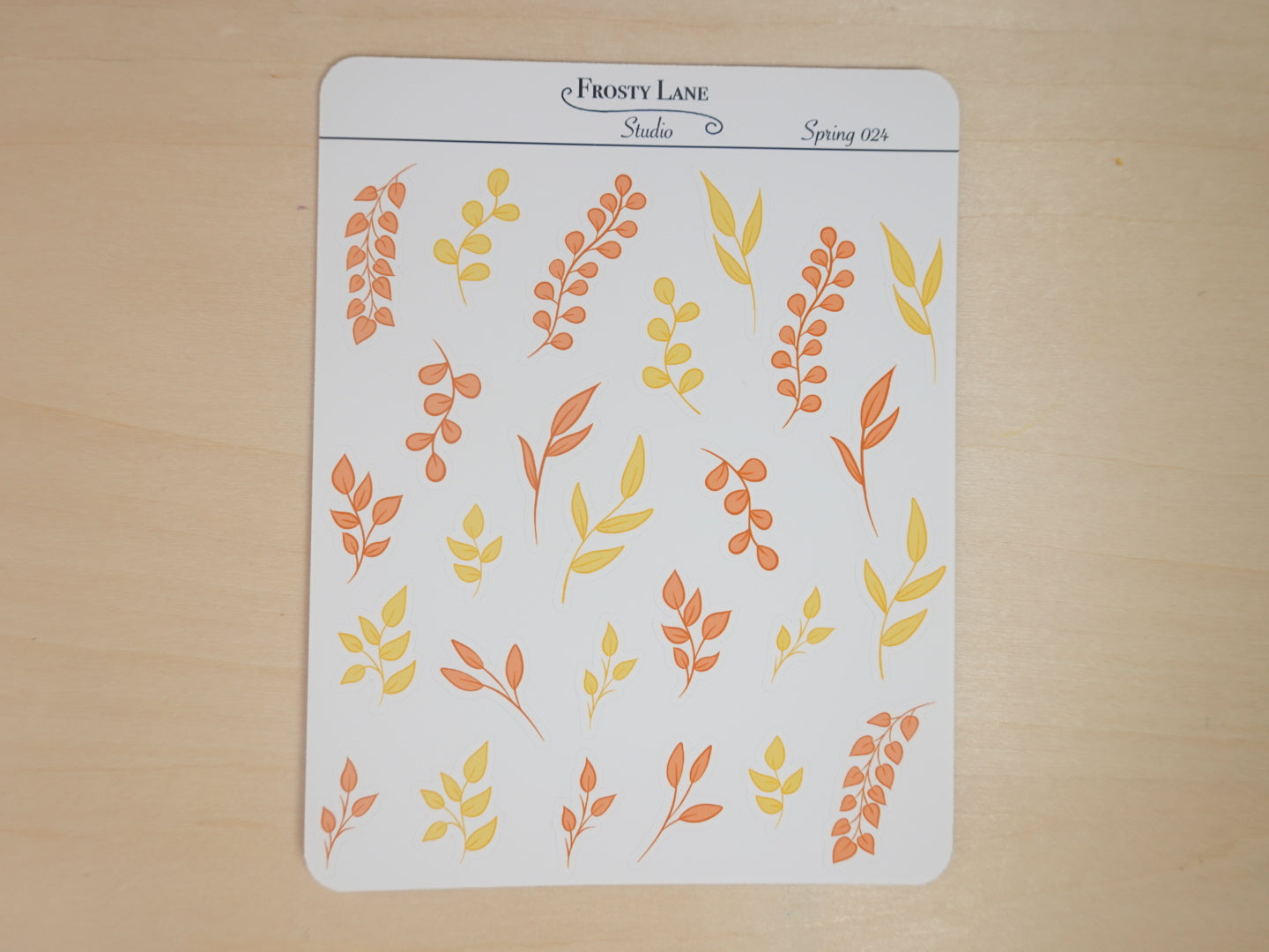 Spring024. Orange and Yellow Leaves Sticker Sheet