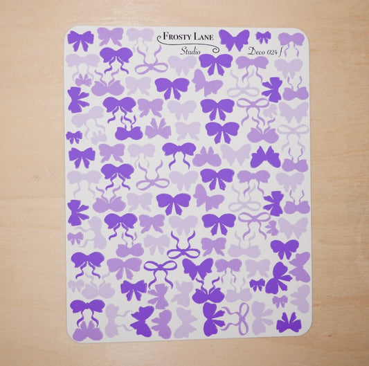 Deco024.f. Purple Bow Sticker Sheet