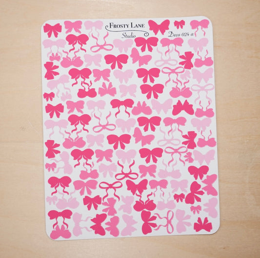 Deco024.a. Pink Bow Sticker Sheet