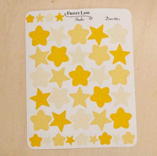 Deco012.c.Yellow Star Outline Sticker Sheet