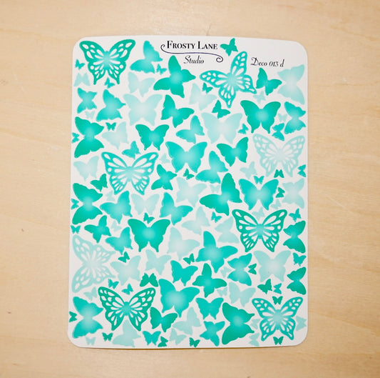 Deco013.d. Green Butterfly Sticker Sheet