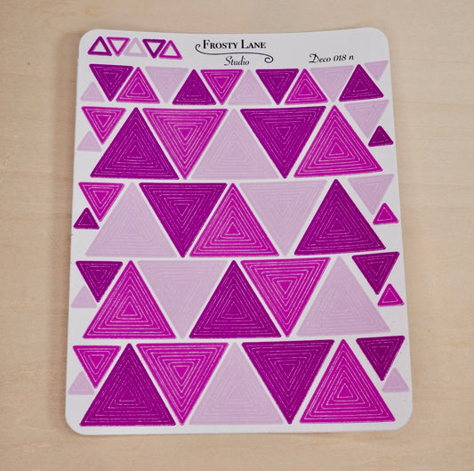 Deco018.n. Fuchsia Triangle Outline Sticker Sheet