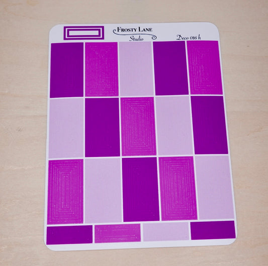 Deco016.n. Fuchsia Rectangle Outline Sticker Sheet
