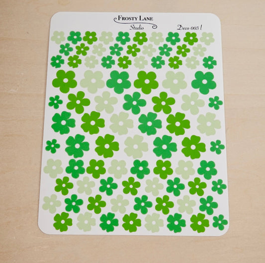 Deco003.l. Lime Flower Sticker Sheet