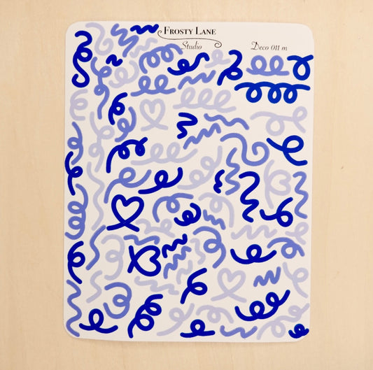 Deco011.m. Royal Blue Confetti Outline Sticker Sheet