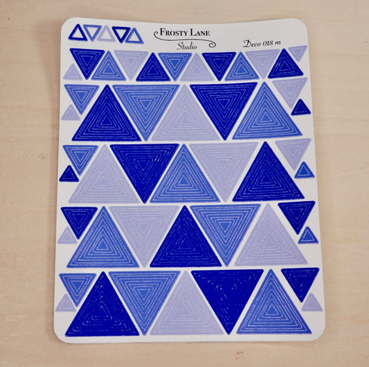 Deco018.m. Royal Blue Triangle Outline Sticker Sheet