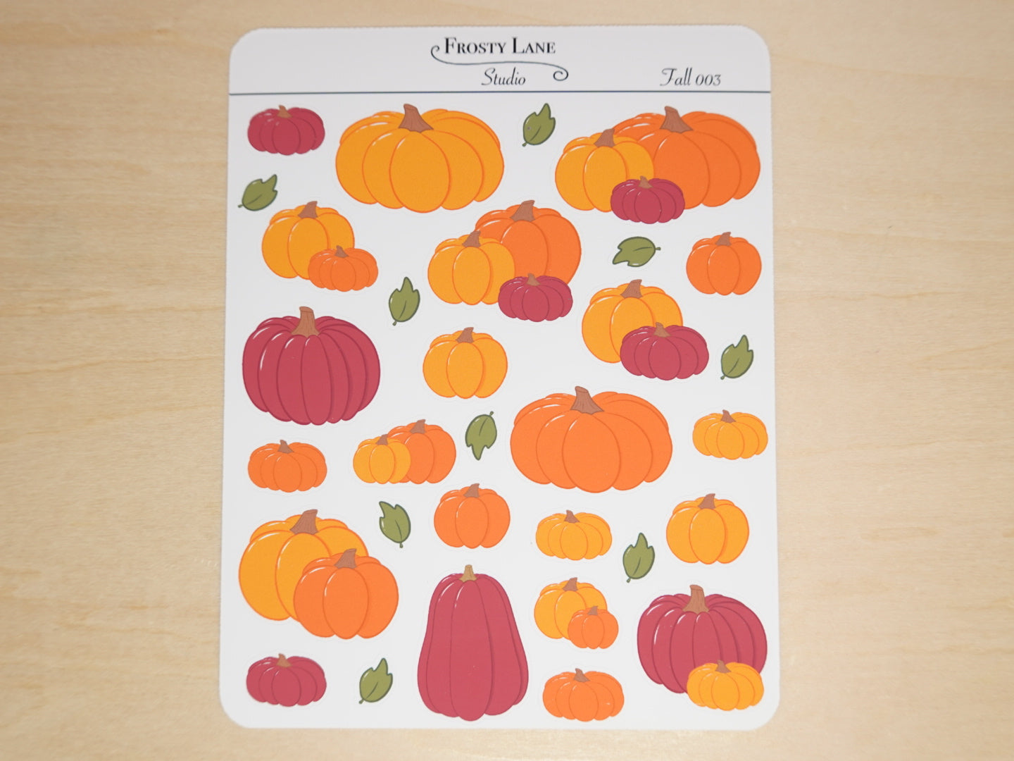 Fall003. Red Pumpkin Patch Sticker Sheet