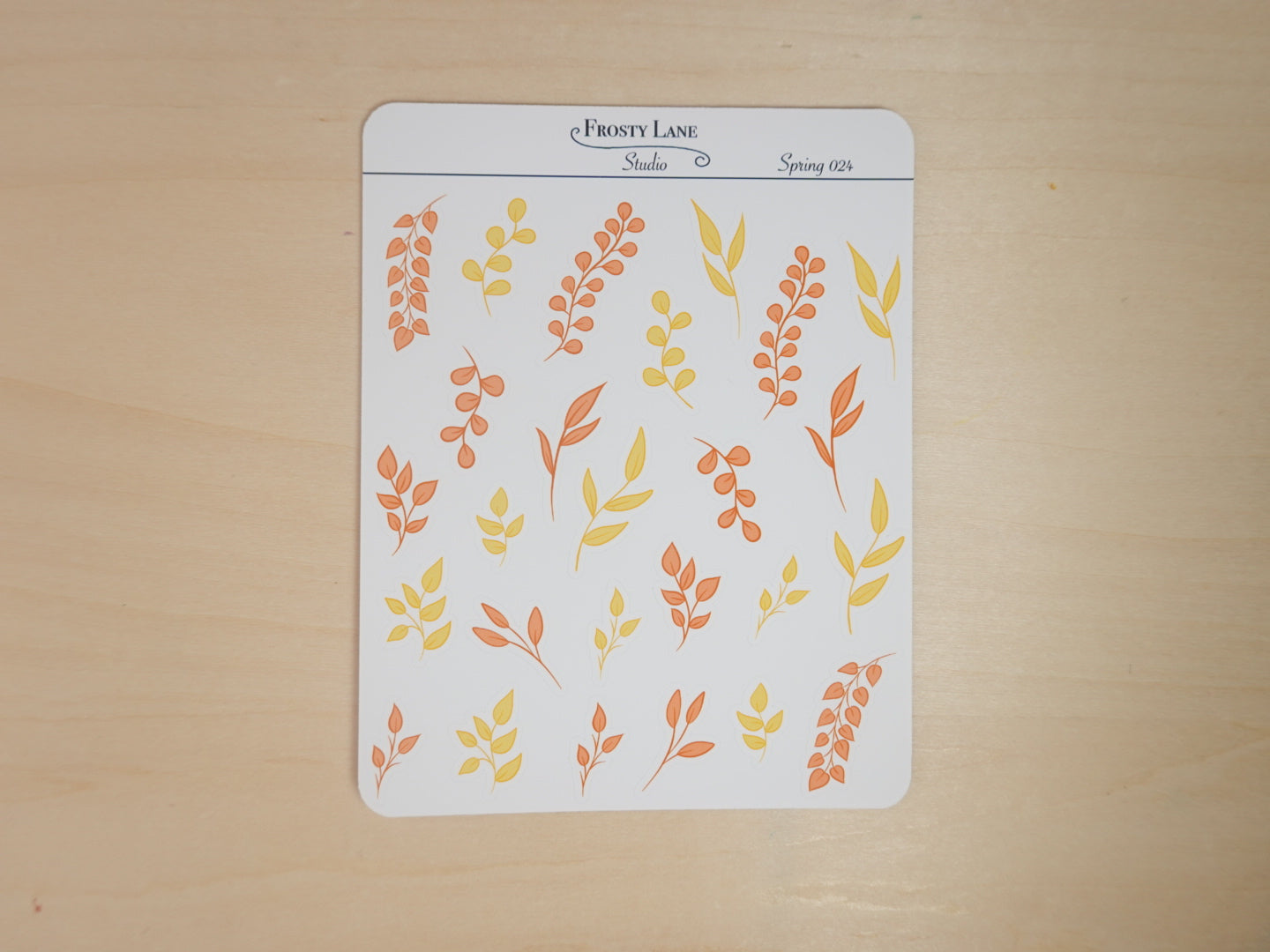 Spring024. Orange and Yellow Leaves Sticker Sheet