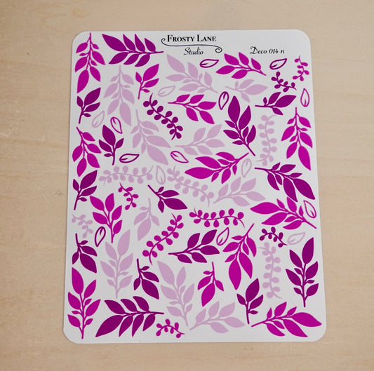 Deco014.n. Fuchsia Foliage Sticker Sheet