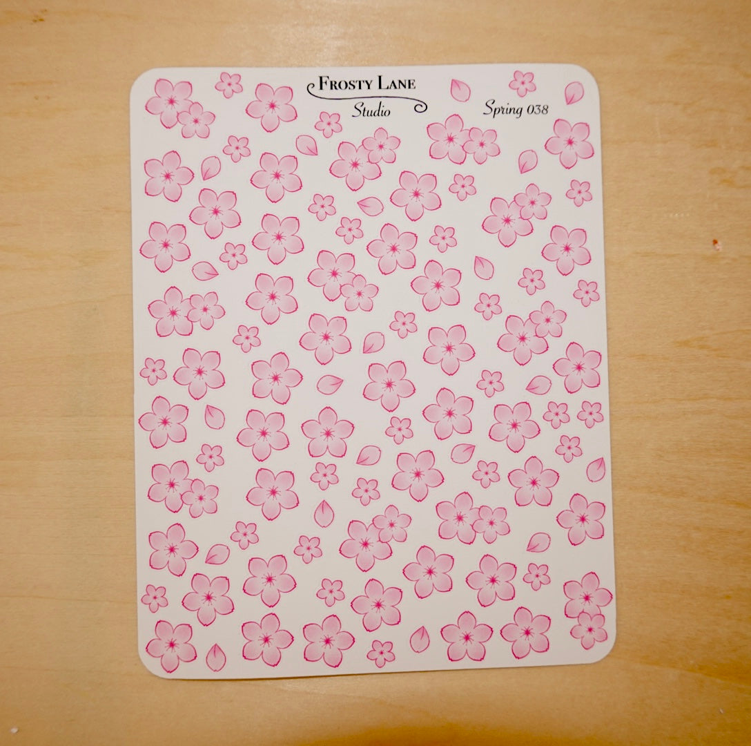 Spring038. Mini Pink Sakura Sticker Sheet